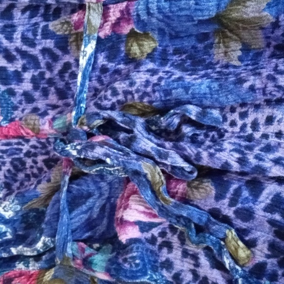 Vintage 90s Mixed Print Rayon Dress - Picture 6 of 9